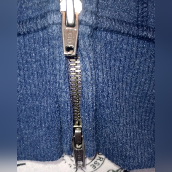 Vtg Abercrombie & Fitch Muscle Fit Hoodie Navy Blue Y2K L - Picture 5 of 11